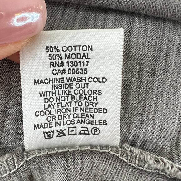 Tyler Jacobs For Feel The Piece Gray Top Cotton Round Neck Back Fringe Size XS/S - Picture 9 of 9